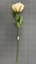 Dirbtinė rožės šaka, ilgis 52cm (kreminė)