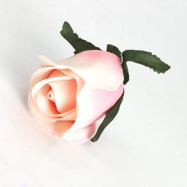 Dirbtinių rožės žiedų komplektas (12vnt. x 0.25€) [kreminė, rožinė, 4,5x6cm]