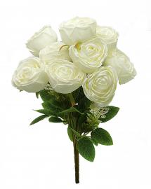 9 rožių puokštė 43cm (balta)