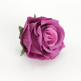 Dirbtinių rožės žiedų komplektas (12vnt. x 0.50€) [violetinė, 8x6,5cm]