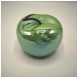 Keramikinis blizgantis obuolys taupyklė, 13,5x10cm (žalias)
