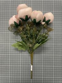 6 galvų puokštė 31cm (pelenų rožinė)