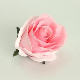 Dirbtinių rožės žiedų komplektas (12vnt. x 0.50€) [rožinė, 8x6,5cm]