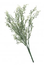 Dirbtinė gėlės šakelė, ilgis 42 cm (balta - žalia)
