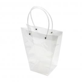 Permatomi plastikiniai krepšeliai su rankena (10x1,10€) (11x23x26cm)