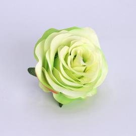 Dirbtinių prasiskleidusių rožės žiedų komplektas (12vnt. x 0.50€) [žalsva, 8x6cm]