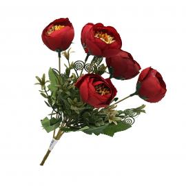 6 žiedų puokštė 31cm (raudona)