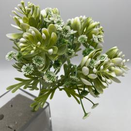 Dirbtinė gėlės puokštė, ilgis 26 cm (balta)