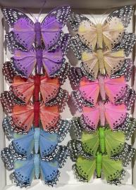 Dekoratyviniai prisegami drugeliai (vidutiniai, MIX, 12vnt x 0,60€)