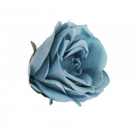 Dirbtinių rožės žiedų komplektas, skersmuo 8cm (12vnt x 0,70€) (Mėlyna)