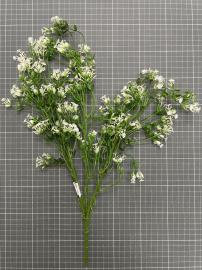 Dirbtinė gėlės šaka, ilgis 45 cm (balta)