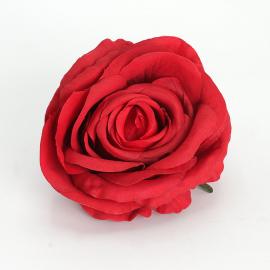 Dirbtinių didelių rožės žiedų komplektas (12vnt. x 0.70€) [raudona, 11x6cm]