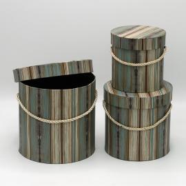 Cilindrinės dėžutės 3 dalių (marga mediena)