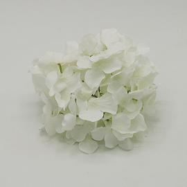 Dirbtinių hortenzijos žiedų komplektas, 12 cm skersmuo (12 vnt. x 1.10€) (baltas)