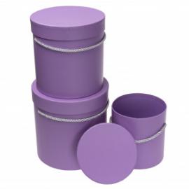 Cilindrinės dėžutės 3 dalių su rankenėle (violetinė)