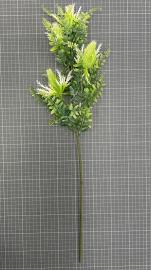 Dirbtinė gėlės šaka, ilgis 70cm (žalia-balta)
