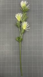 Dirbtinė gėlės šaka, ilgis 69 cm (balta - žalia)