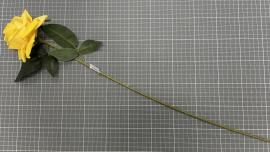 Dirbtinė rožės šaka, ilgis 61cm (geltona)