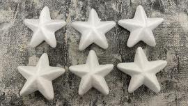 Šešios polistirolo žvaigždės 6 cm