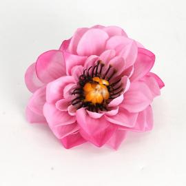 Dirbtinių velvetinių jurginų žiedų komplektas (12vnt. x 0.50€) [rožinė, 11x4cm]