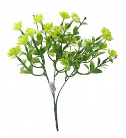 Dirbtinė gėlės puokštė, ilgis 33 cm (balta - žalia)