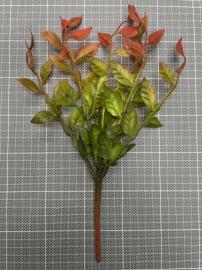 Dirbtinė lapų šakelė, ilgis 35cm (raudona-žalia)