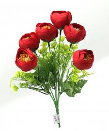 6 gėlių puokštė 31 cm (raudona)