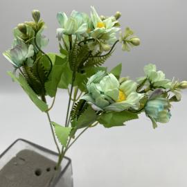 Dirbtinė gėlės puokštė, ilgis 30cm (šv. mėlyna)