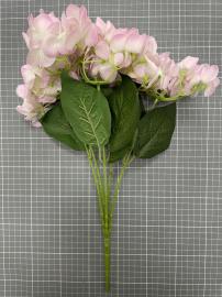 Dirbtinė hortenzijos šaka, ilgis 43cm (šv. rožinė)