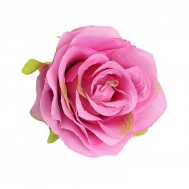 Dirbtinių rožių žiedų komplektas (Ryški rožinė, 6x7cm) (12vnt. x 0.70€)