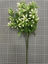 Dirbtinė gėlės šakelė, ilgis 35cm (balta)
