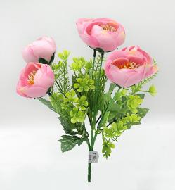 6 gėlių puokštė 31 cm (rožinė)