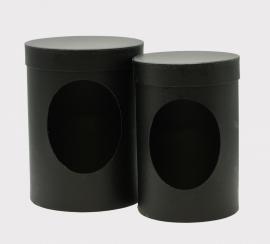 Cilindrinės dėžutės 2 dalių su skylėmis (juoda)