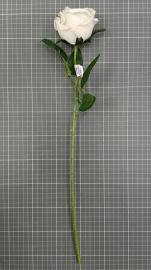Dirbtinė rožės šaka, ilgis 50cm (balta)