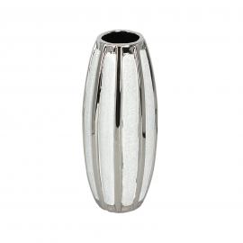 Keramikinė apvali vaza, aukštis 26cm (sidabrinė matinė, blizgi)