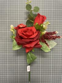 2 rožių puokštė 35 cm (raudona)