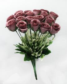 18 rožių puokštė 37cm (t. violetinė)