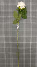 Dirbtinė rožės šaka, ilgis 37cm (balta)