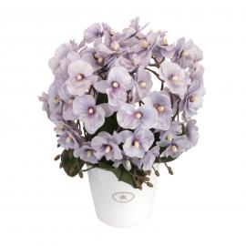 Dirbtinė šviesiai violetinių orchidėjų kompozicija keramikiniame vazone, aukštis 33cm
