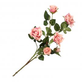 Smulkiažiedžių rožių šaka iš 6 žiedų, ilgis 70cm (persikinė, rožinė)