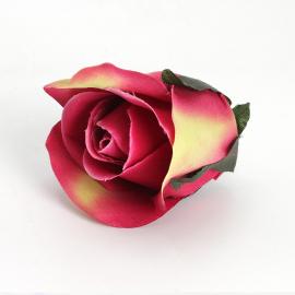 Dirbtinių rožės žiedų komplektas (12vnt. x 0.25€) [rožinė, gelsva, 4,5x6cm]