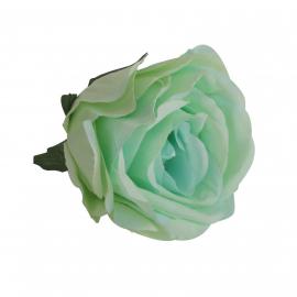 Dirbtinių rožės žiedų komplektas, skersmuo 8cm (12vnt x 0,70€) (Žalsva, žydra)