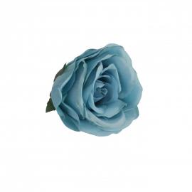 Dirbtinių rožės žiedų komplektas, skersmuo 8cm (12vnt x 0,70€) (Žydra)