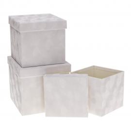 Kvadratinės formos dėžutės 3 dalių "Zomšinės" (balta)