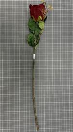 Dirbtinė rožės šaka, ilgis 70cm (bordo)