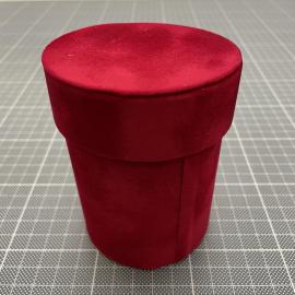 Cilindrinės formos dėžutės "Zomšinės" (raudona, 7,3cmx10,1cm)