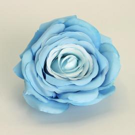 Dirbtinių išsiskleidusių rožės žiedų komplektas (12vnt. x 0.80€) [žydra, 10x5,5cm]