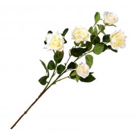 Smulkiažiedžių rožių šaka iš 6 žiedų, ilgis 70cm (kreminė)