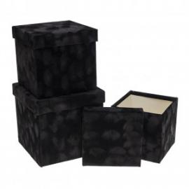 Kvadratinės formos dėžutės 3 dalių "Zomšinės" (juoda)