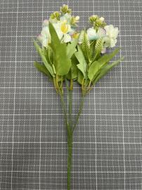 Dirbtinė gėlės šakelė, ilgis 34cm (šv. mėlyna)